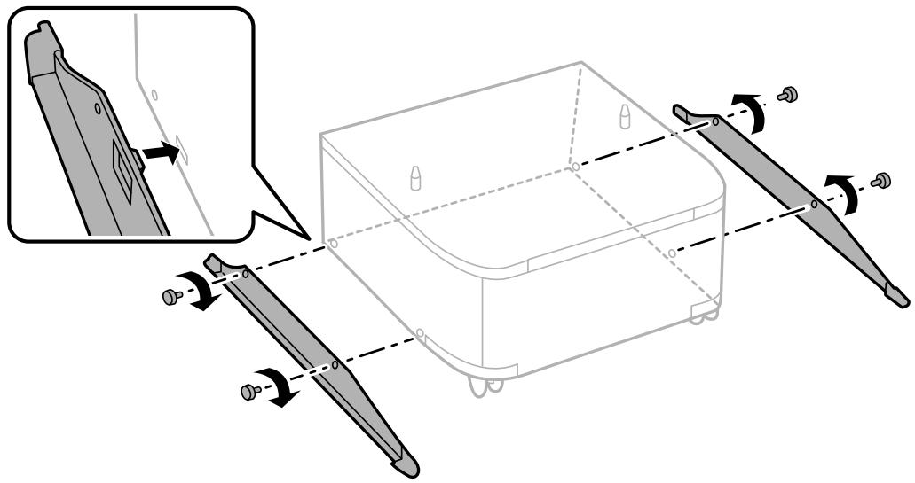 EPSON WORKFORCE WF-2885DWF - Fixez les supports avec les fixations et les vis. - 1