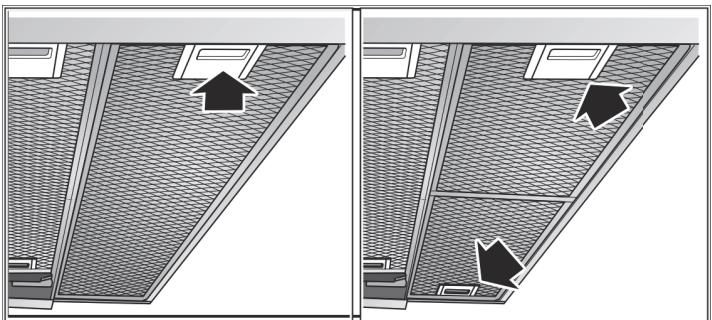 NEFF D46PU54X0  -  D46PU54X1 - Retirer le filtre métallique à graisse - 1