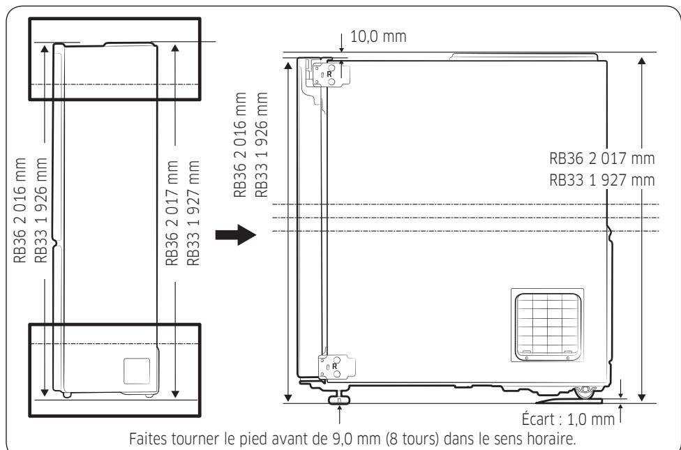SAMSUNG RB41R7817S9 - RB41R7867SR/EF - Installation du dispositif de fixation dans la cuisine (modèles RB33/36*) - 2