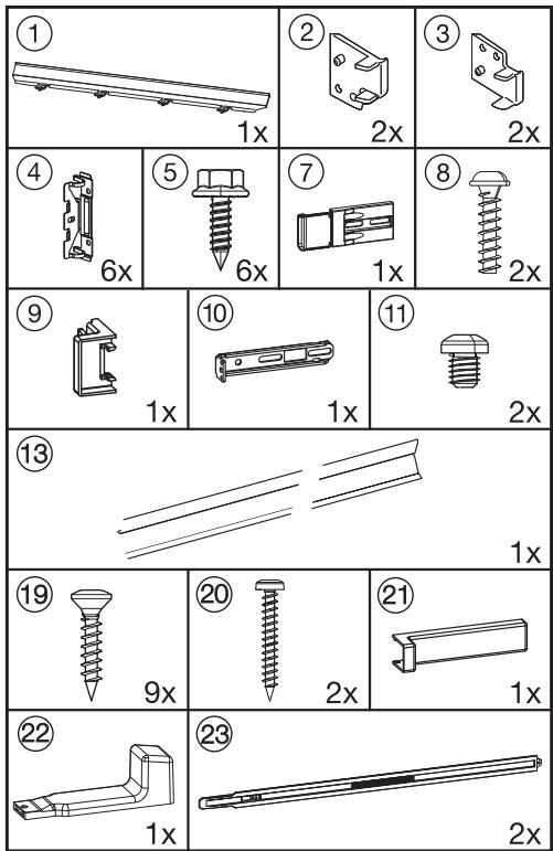 MIELE KFN37282ID - Vous aurez besoin des éléments de montage suivants : - 1
