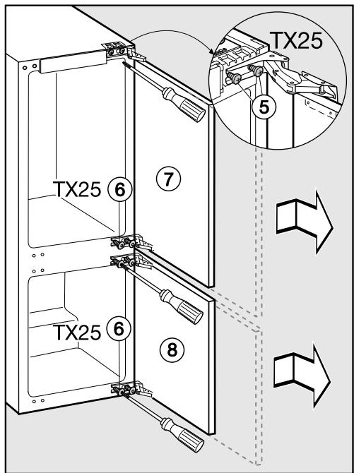 MIELE KFN37282ID - Réglage de la charnière de porte - 4