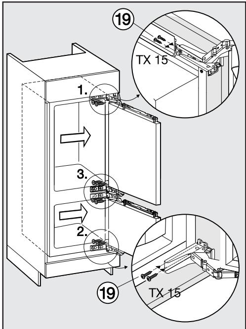 MIELE KFN37282ID - Fixer l'appareil dans la niche - 1
