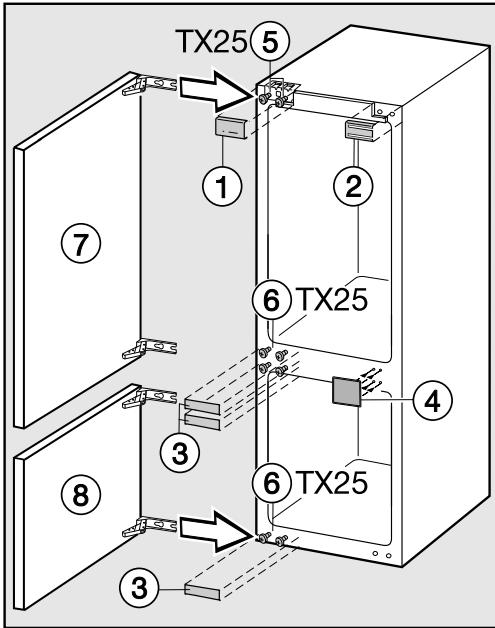 MIELE KFN37282ID - Réglage de la charnière de porte - 8