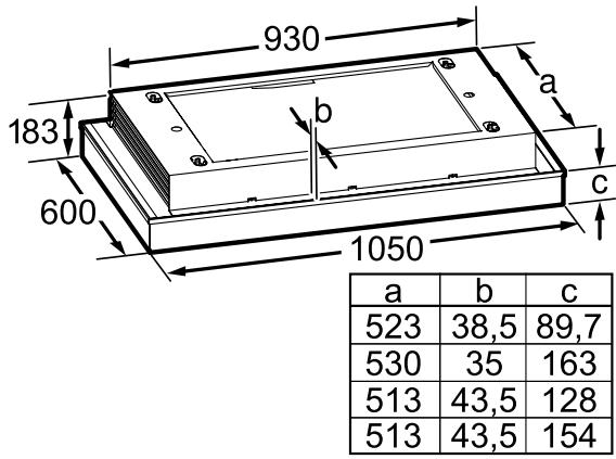 GAGGENAU AC230101 - Dimensions de l'appareil - 1