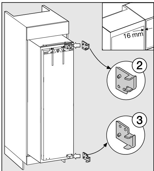 MIELE K32222I - Uniquement pour les parois démeublables d'une épaisseur de 16 mm : - 1