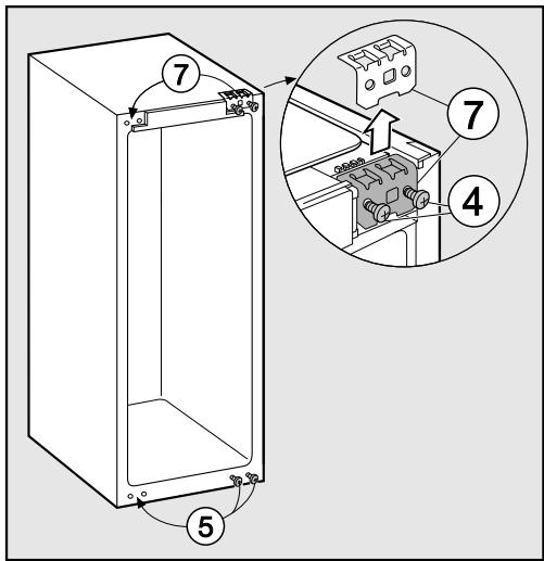 MIELE K32222I - Régler la force de ressort de la porte - 5