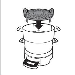 PHILIPS HR1040/90 - Mettez les aliments que vous voulez préparer dans le panier vapeur, l'insert cuit-pâtes et/ou le plateau vapeur. positionnez le panier vapeur, l'insert cuit-pâtes et le plateau vapeur. - 3