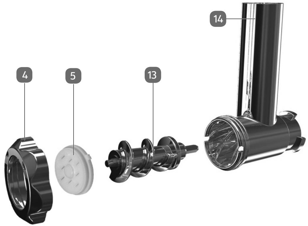 MEDION MD 16480 - Utilisation du hareoir à viande avec accessoires pour nouilles - 1