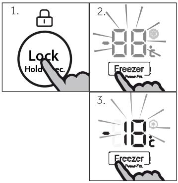 1. Lock Hold Sec. 2. Freezer Power-Fa. 3. 18c Freezer Power-Fa.