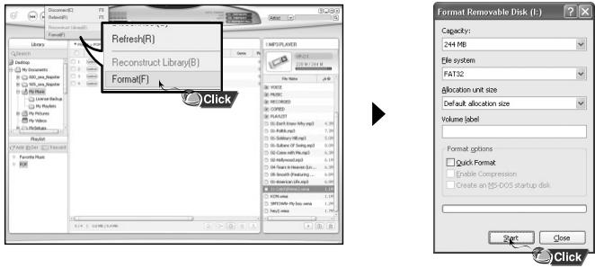 SAMSUNG YP-C1X - Formater le lecteur - 1
