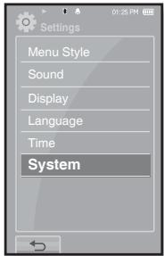 SAMSUNG YP-P2JQR - Réglages du système - 1