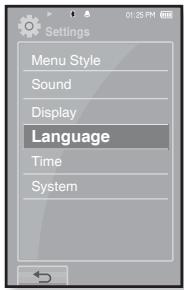 SAMSUNG YP-P2JQR - Réglages de la langue - 1