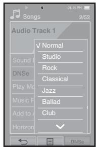 SAMSUNG YP-P2JQR - Régler la fonction digital natural sound engine (dnse) - 1