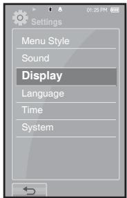 SAMSUNG YP-P2JQR - Réglages de l'affichage - 1
