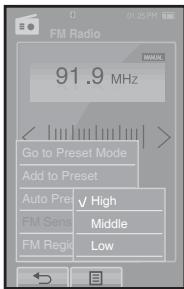 SAMSUNG YP-P2JQR - Réglage de la région FM - 2