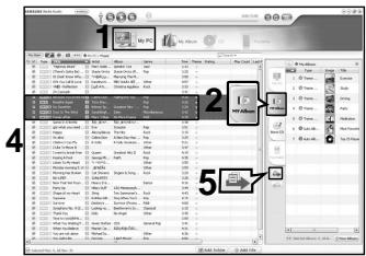 SAMSUNG YP-K5 - Transfert de fichiers musicaux sur une liste de lecture - 1