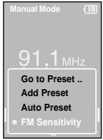 SAMSUNG YP-K5 - Pour régler la sensibilité FM - 1