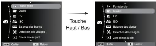 SAMSUNG ES71 - Comment activer les fonctions à l'aide de la touche MENU - 2
