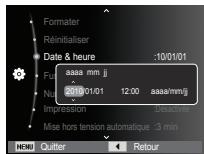 SAMSUNG ES71 - Réglage de la date, de l'heure et du format de date - 1