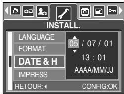 SAMSUNG KENOX Q25 QIDE - Paramétrage du type de date et heure - 1