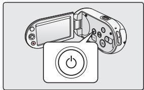 SAMSUNG SMX-C100RP - Mise sous tension et réglage de la date et de l'heure - 2