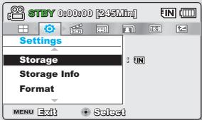 SAMSUNG SMX-C100RP - Sélection du support de stockage - 1