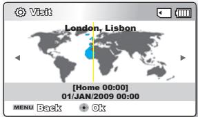 SAMSUNG SMX-C100RP - Réglage de l'horloge selon l'heure locale ("Visit"(Visite)) - 2