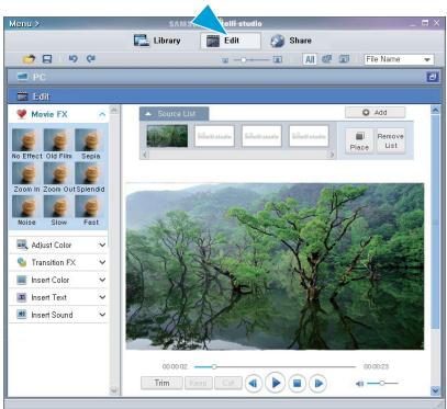 SAMSUNG SMX-C10R - Étape 4. édition de videos (ou de photos) - 1