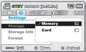 SAMSUNG SMX-C10R - Sélection du support de stockage - 2