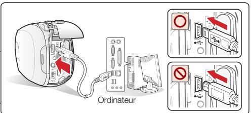 SAMSUNG SMX-C20RP - Branchement du câble USB - 1