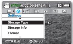 SAMSUNG SMX-C20RP - Modification des reglages du MENU réglage - 3