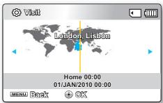 SAMSUNG SMX-C20RP - Réglage de l'horloge selon l'heure locale ("visite") - 1