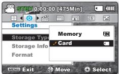 SAMSUNG SMX-C20RP - Modification des reglages du MENU réglage - 4