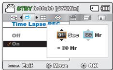 SAMSUNG SMX-C20RP - Réglage du mode enregistrement par intervalle: - 2