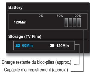 SAMSUNG SMX-F30 BLACK - Pour vérifier la charge restante et la mémoire restante - 2