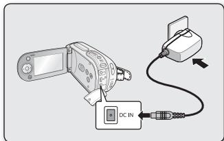 SAMSUNG SMX-F30 BLACK - Utilisation du caméoscope à mémoire flash avec l'adaptateur CA - 1