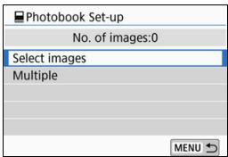 CANON EOS 800D - Select [Photobook Set-up]. - 1