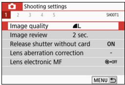 CANON EOS 800D - MENU Setting the Image-Recording Quality - 1