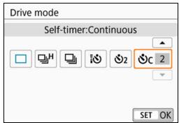 CANON EOS 800D - Select the self-timer. - 1