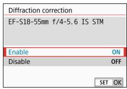 CANON EOS 800D - Diffraction Correction - 1