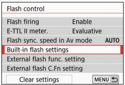 CANON EOS 800D - [Built-in flash settings] and [External flash func. setting] - 1