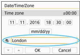CANON EOS 800D - Set the time zone. - 1