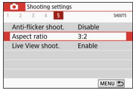 CANON EOS 800D - MENU Changing the Image's Aspect Ratio - 1