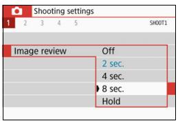 CANON EOS 800D - MENU Setting the Image Review Time - 1