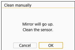 CANON EOS 800D - Select [Clean manually]. - 1