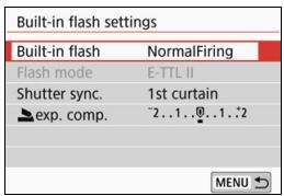 CANON EOS 800D - [Built-in flash settings] and [External flash func. setting] - 2