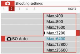 CANON EOS 800D - MENU Setting the Maximum ISO Speed for [AUTO] - 1