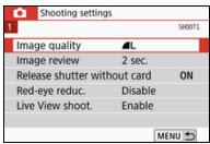 CANON EOS 800D - Menu Screen - 2