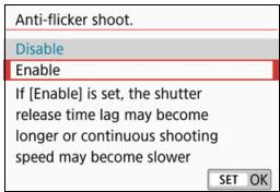 CANON EOS 800D - Select [Anti-flicker shoot.]. - 1