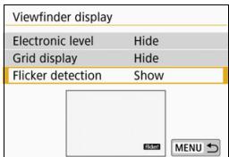 CANON EOS 800D - Select [Viewfinder display]. - 1